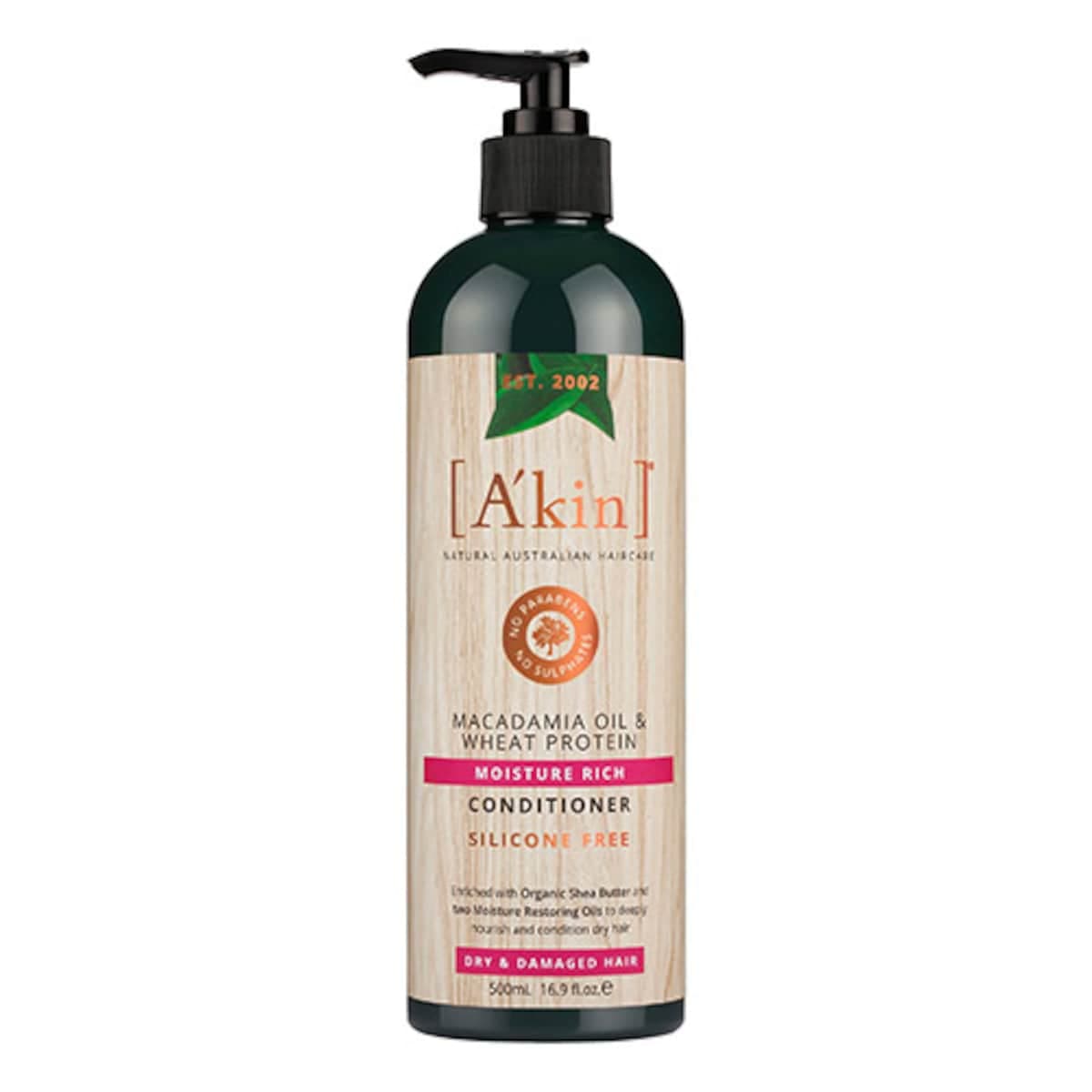 Akin Macadamia Oil & Wheat Protein Moisture Rich Conditioner 500Ml