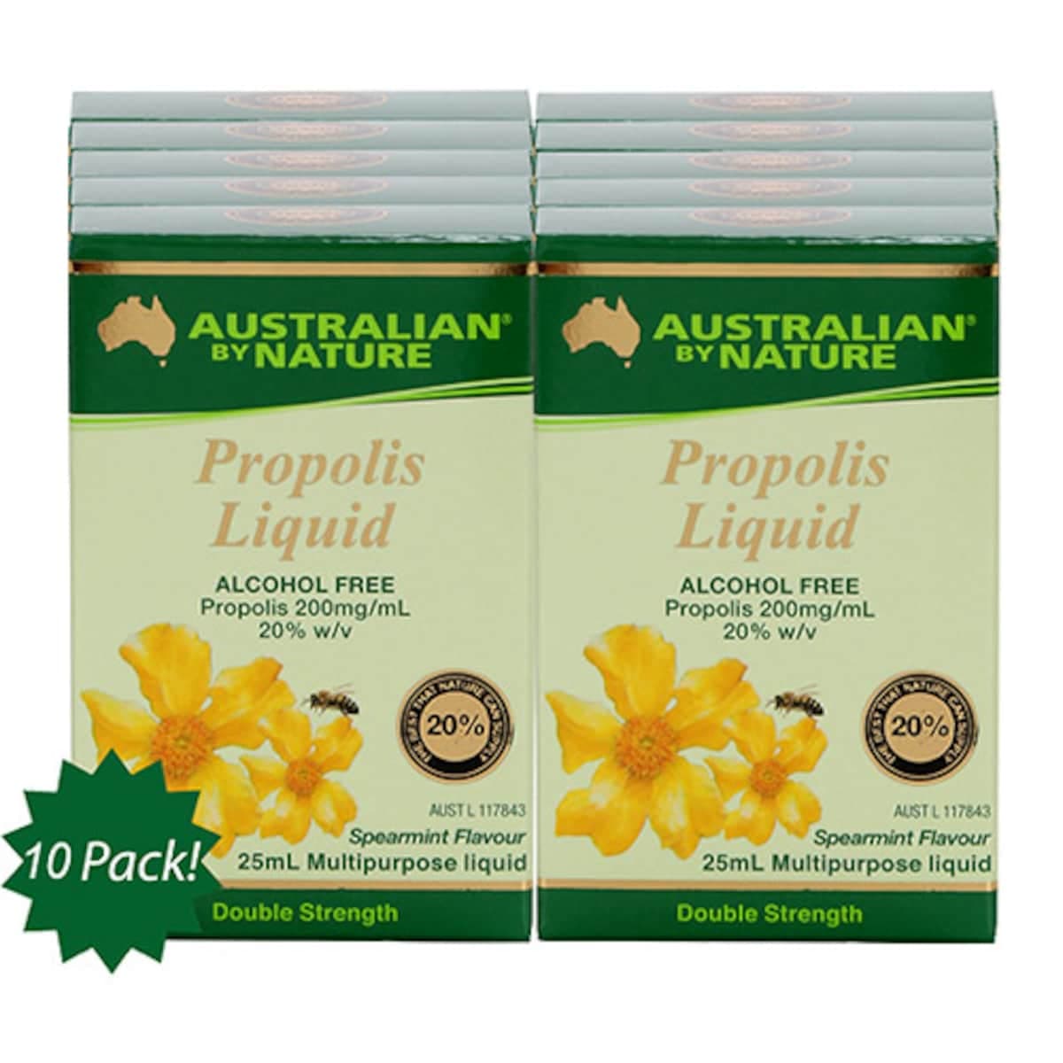 Australian By Nature Propolis Liquid Alcohol Free 10 X 25Ml