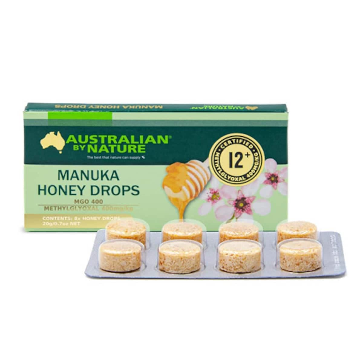 Australian By Nature Manuka Honey Drops 12+ (Mgo 400) 8 Drops