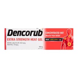 Dencorub Extra Strength Heat Gel Muscle Pain Relief 100G