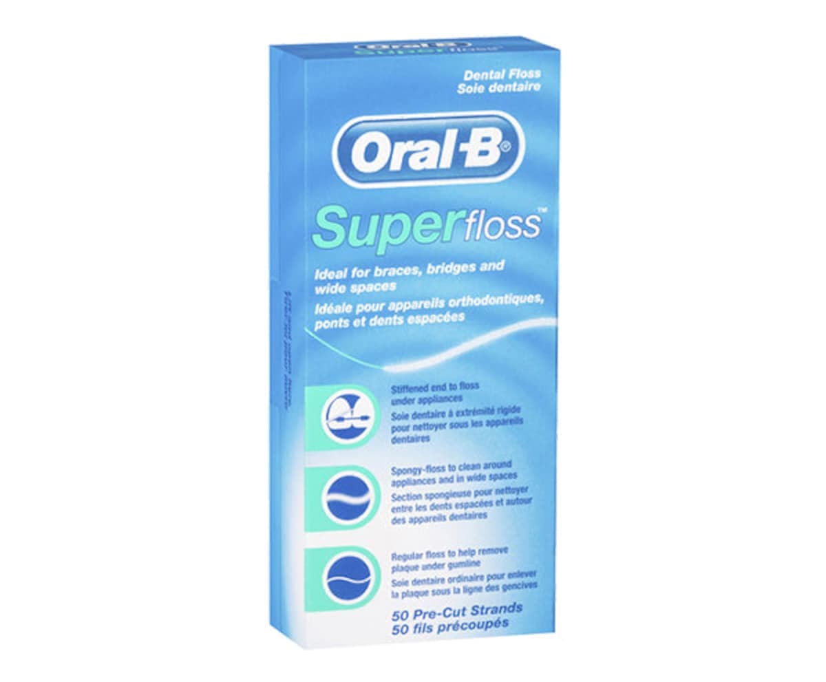 Oral B Superfloss Dental Floss Pre-Cut Strands 50 Pack