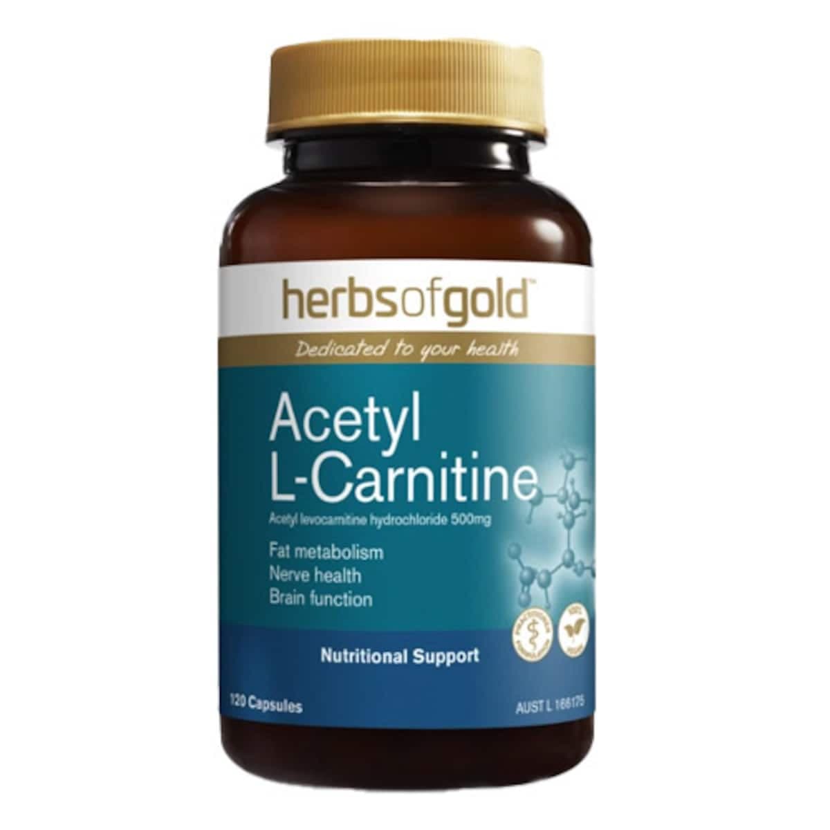 Herbs Of Gold Acetyl L-Carnitine 120 Capsules