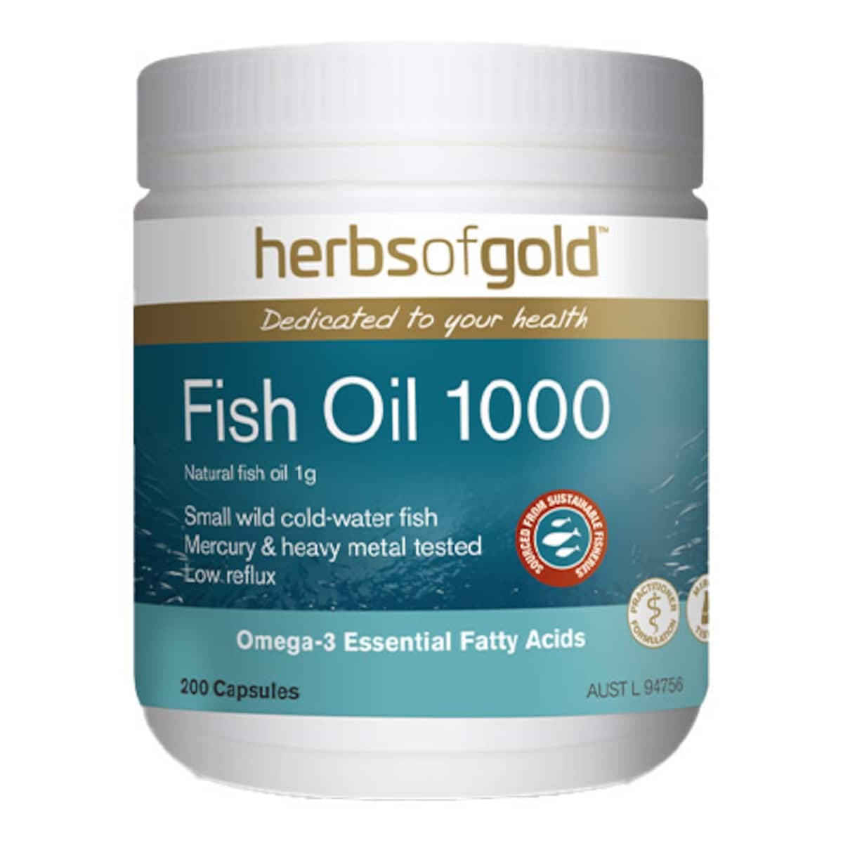 Herbs Of Gold Fish Oil 1000 200 Capsules