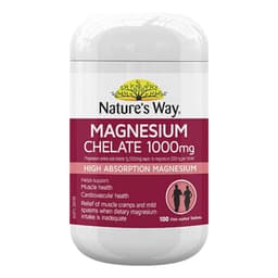 Natures Way Magnesium Chelate 1000Mg 100 Tablets