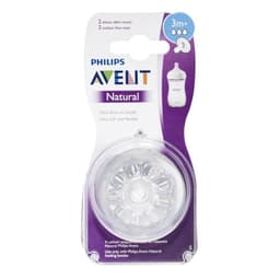 Avent Natural Medium Flow Teat 3 Months+ 2 Pack