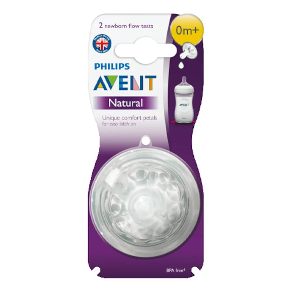 Avent Natural Newborn Flow Teat 0 Months+ 2 Pack