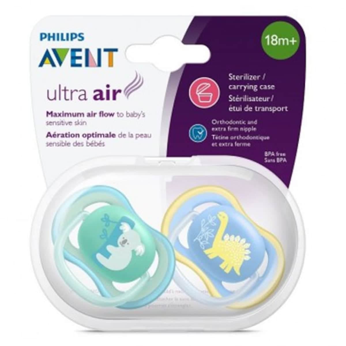 Avent Ultra Air Soothers 18 Months+ 2 Pack (Colours Selected At Random)