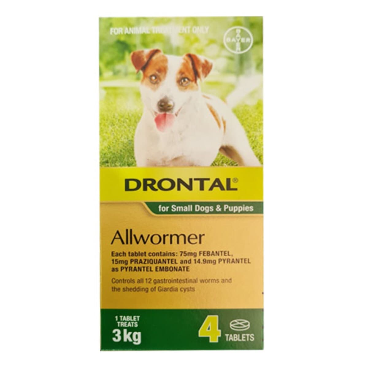 Drontal Allwormer For Small Dogs & Puppies 4 Tablets