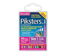 Piksters Interdental Brushes Size 1 Purple 40 Pack