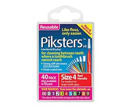 Piksters Interdental Brushes Size 4 Red 40 Pack