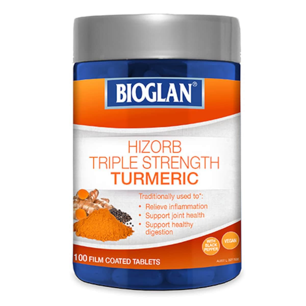 Thumbnail Bioglan Hi-Zorb Triple Strength Turmeric 100 Tablets