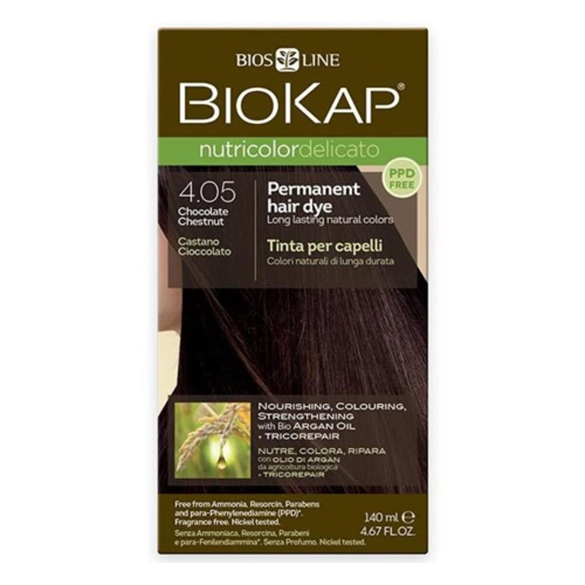 Biokap Nutricolor Delicato 4.05 Chocolate Chestnut 140Ml