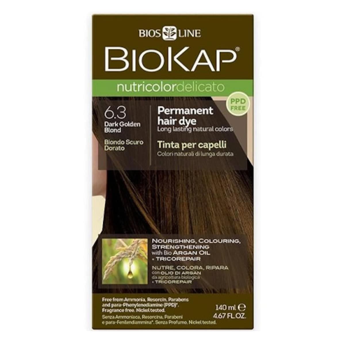 Biokap Nutricolor Delicato 6.3 Dark Golden Blonde 140Ml