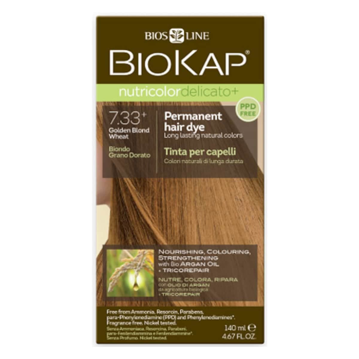 Biokap Nutricolor Delicato 7.33 Golden Blonde Wheat 140Ml