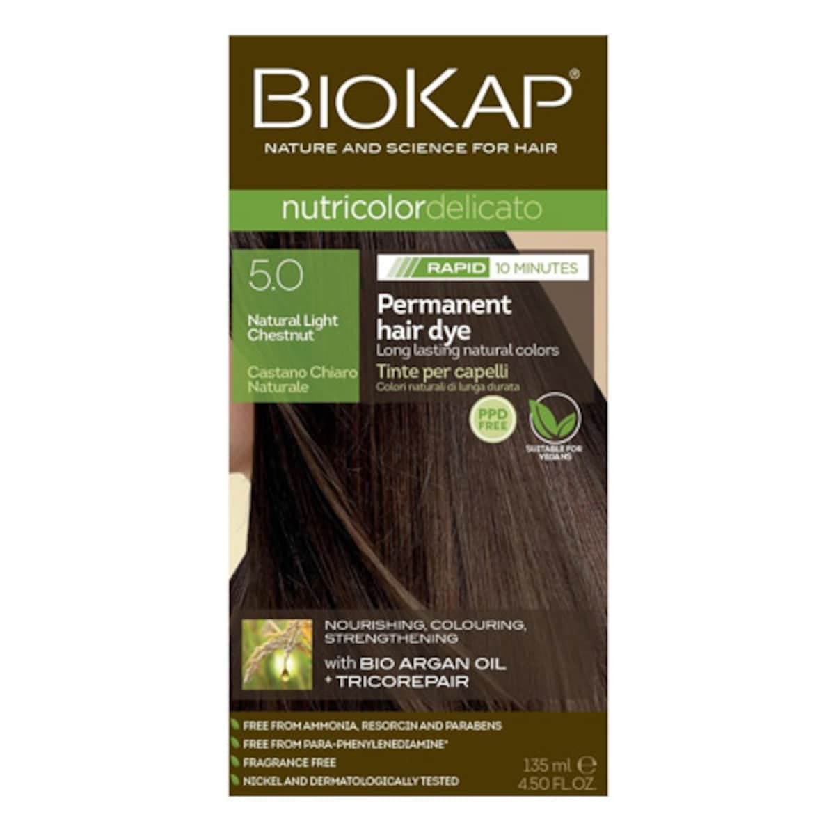 Biokap Nutricolor Delicato Rapid 5.0 Natural Light Chestnut