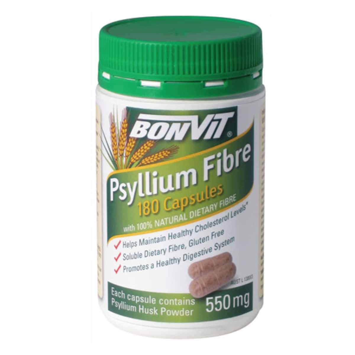 Bonvit Psyllium Fibre 550Mg 180 Capsules