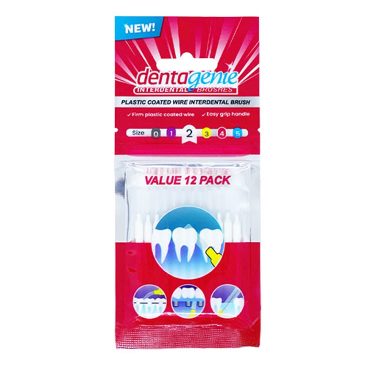 Dentagenie Interdental Brush White Size 2 12 Pack