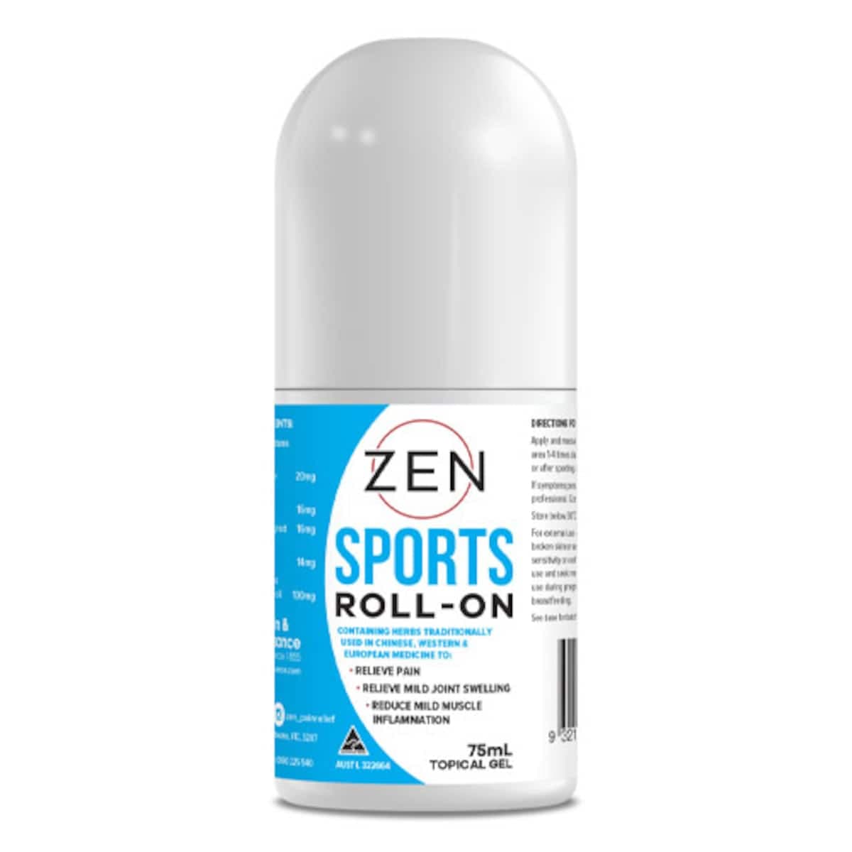 Zen Sports Roll On Gel 75Ml