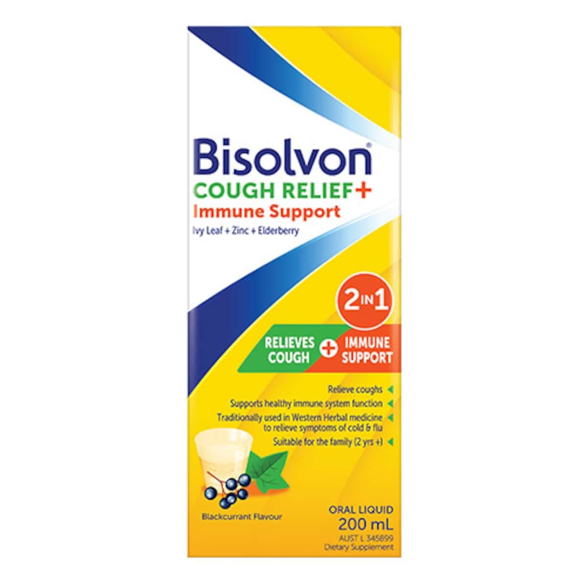 Thumbnail Bisolvon Cough Relief + Immune Support Blackcurrant 200Ml