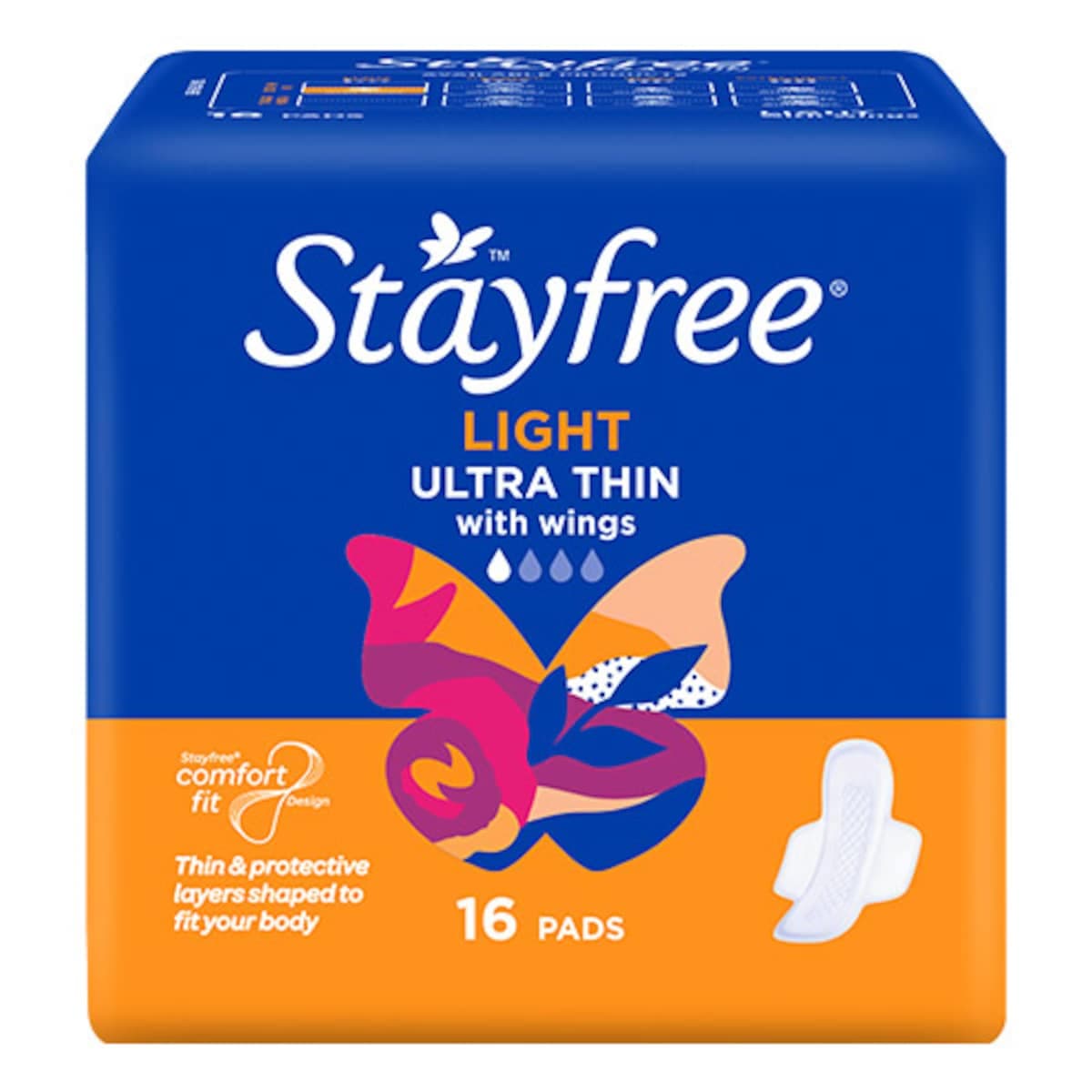 Stayfree Ultra Thin Light With Wings 16 Pack