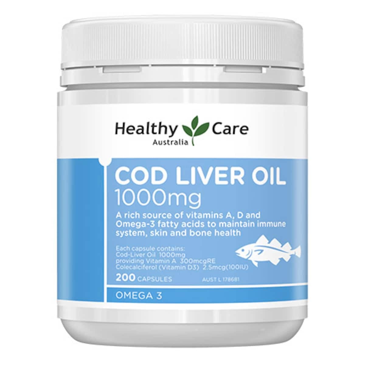 Thumbnail Healthy Care Cod Liver Oil 1000Mg 200 Capsules