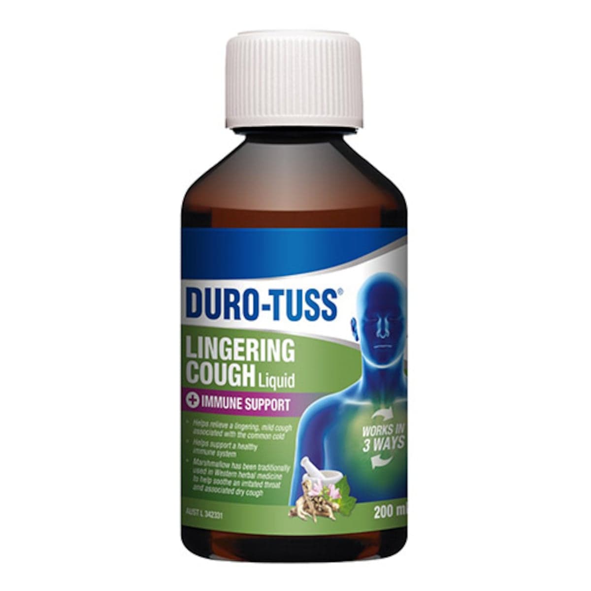 Durotuss Lingering Cough + Immune Support Liquid 200Ml