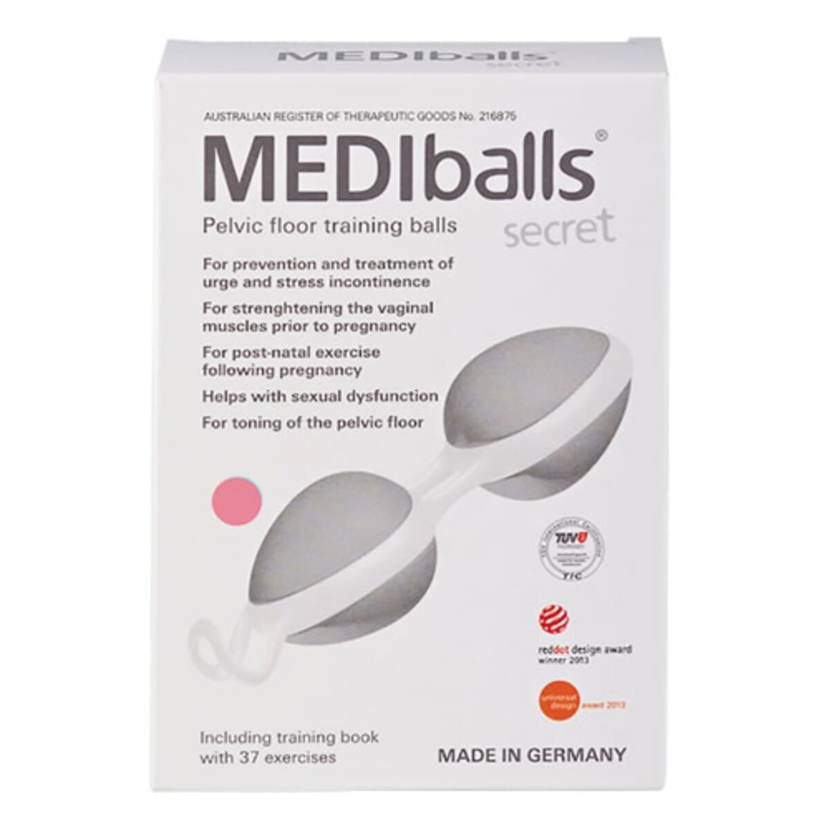 Pelvi Mediballs Secret (Pelvic Floor Training Balls) Double (Colours Selected At Random)