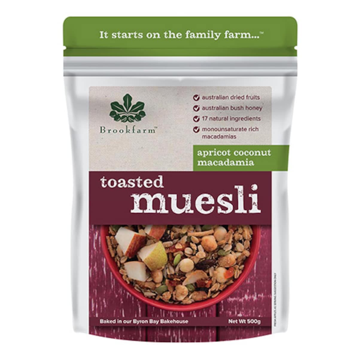 Brookfarm Toasted Muesli Macadamia Apricot & Coconut 500G