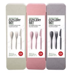 Wheat Straw Travel Cutlery Set Assorted (Colour Selected At Random)