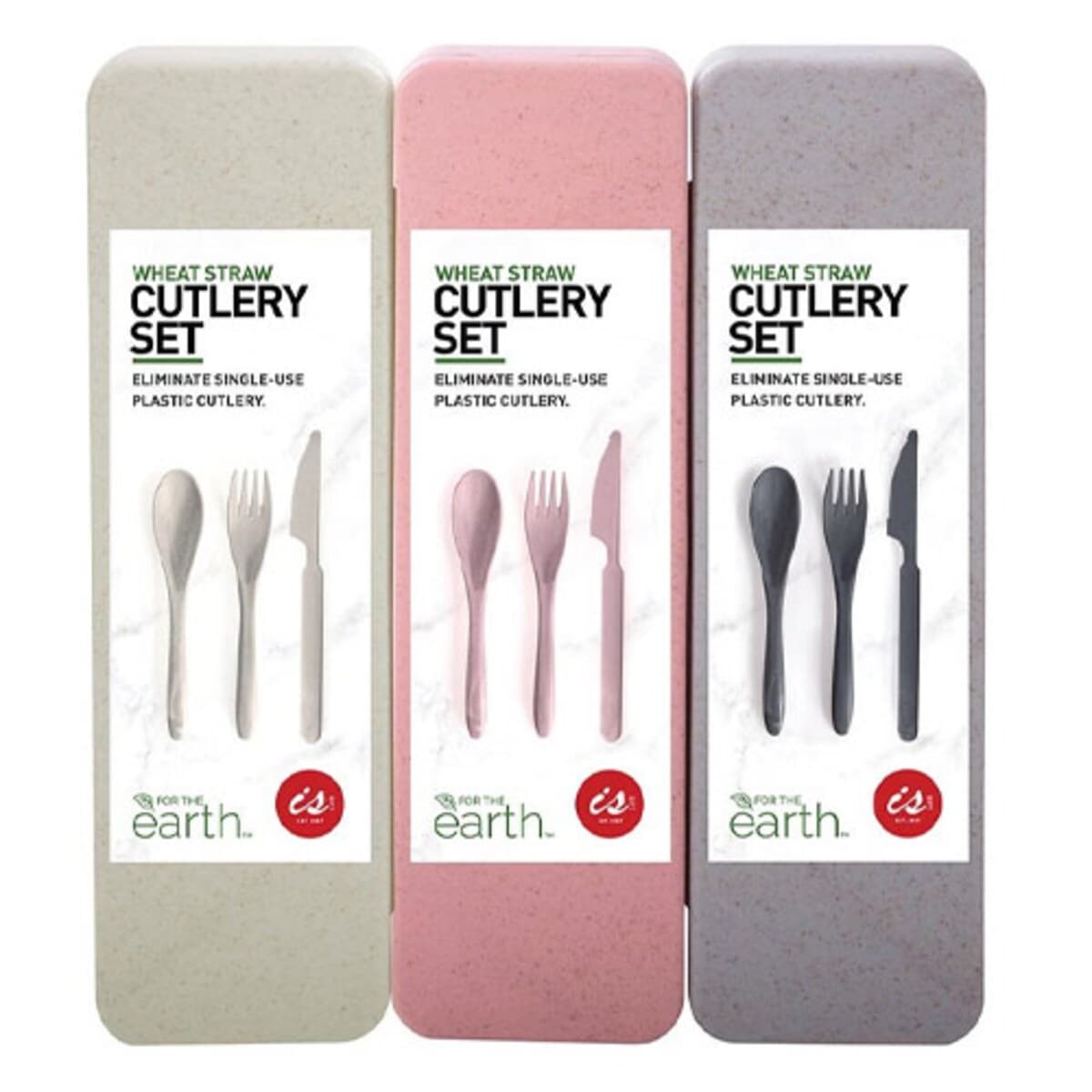 Wheat Straw Travel Cutlery Set Assorted (Colour Selected At Random)