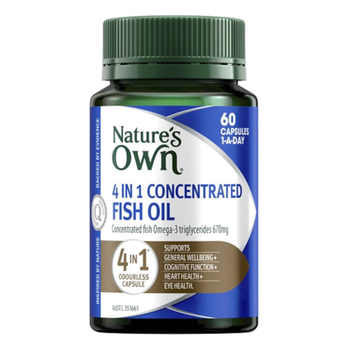 Thumbnail Natures Own 4 In 1 Concentrated Fish Oil 60 Capsules