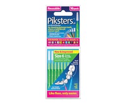 Piksters Interdental Brushes Size 6 Green 10 Pack