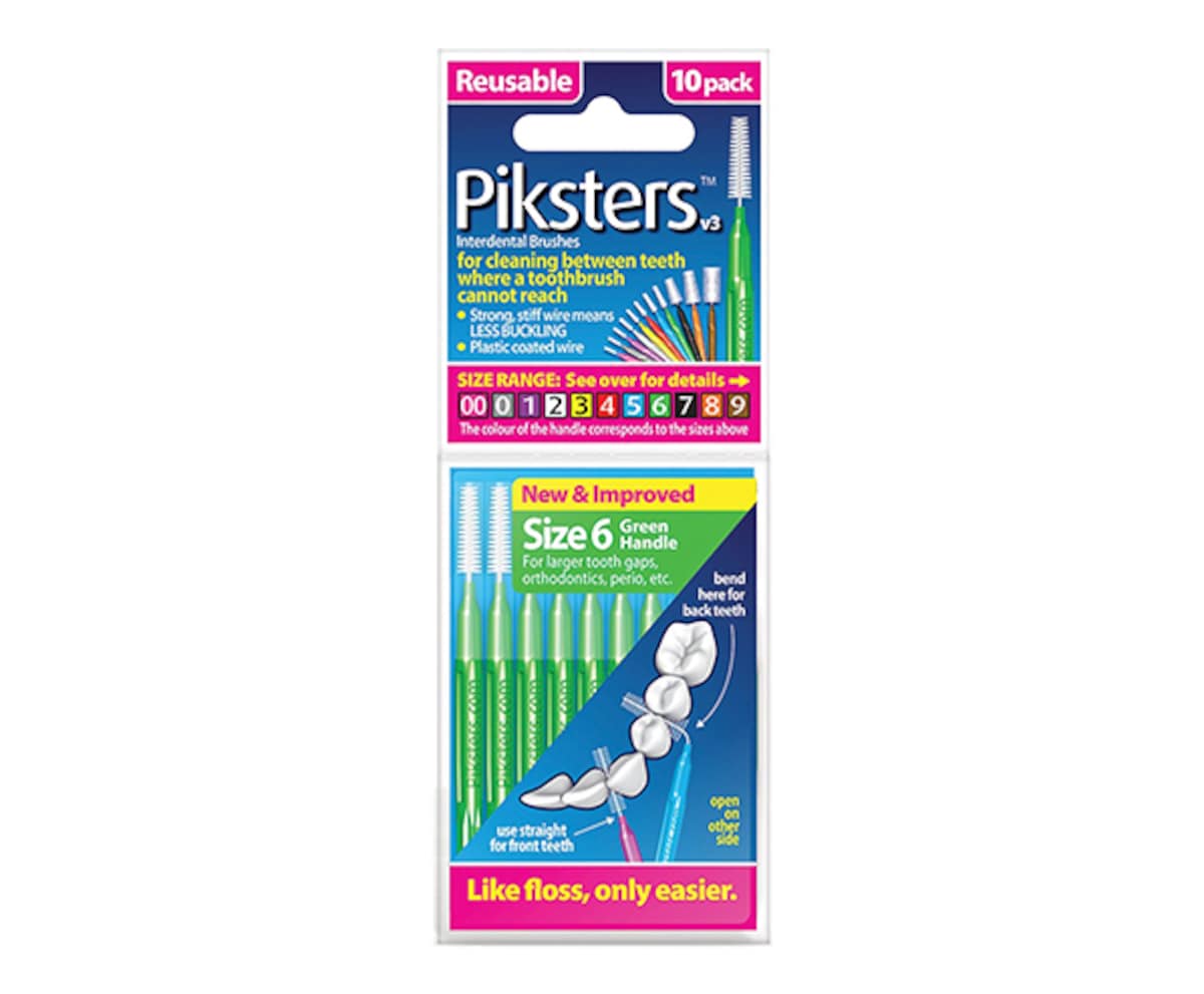 Piksters Interdental Brushes Size 6 Green 10 Pack