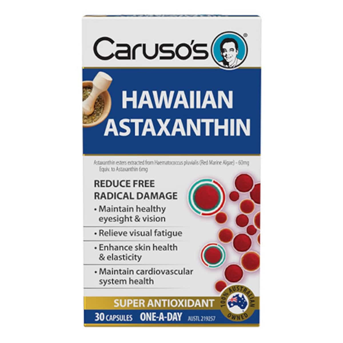 Carusos Hawaiian Astaxanthin 30 Capsules