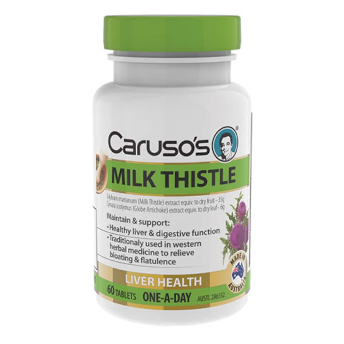 Carusos Milk Thistle 35000Mg 60 Tablets