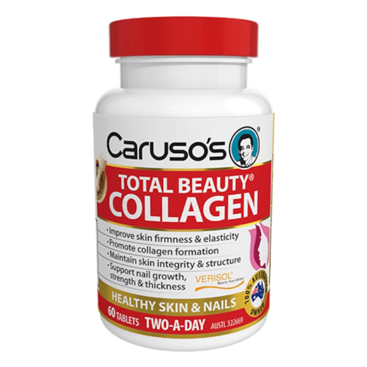 Carusos Total Beauty Collagen 60 Tablets