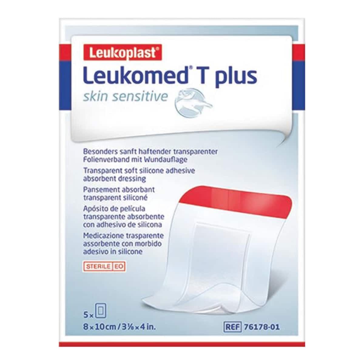 Thumbnail Leukoplast Leukomed T Plus Skin Sensitive Dressing 8Cm X 10Cm 5 Pack