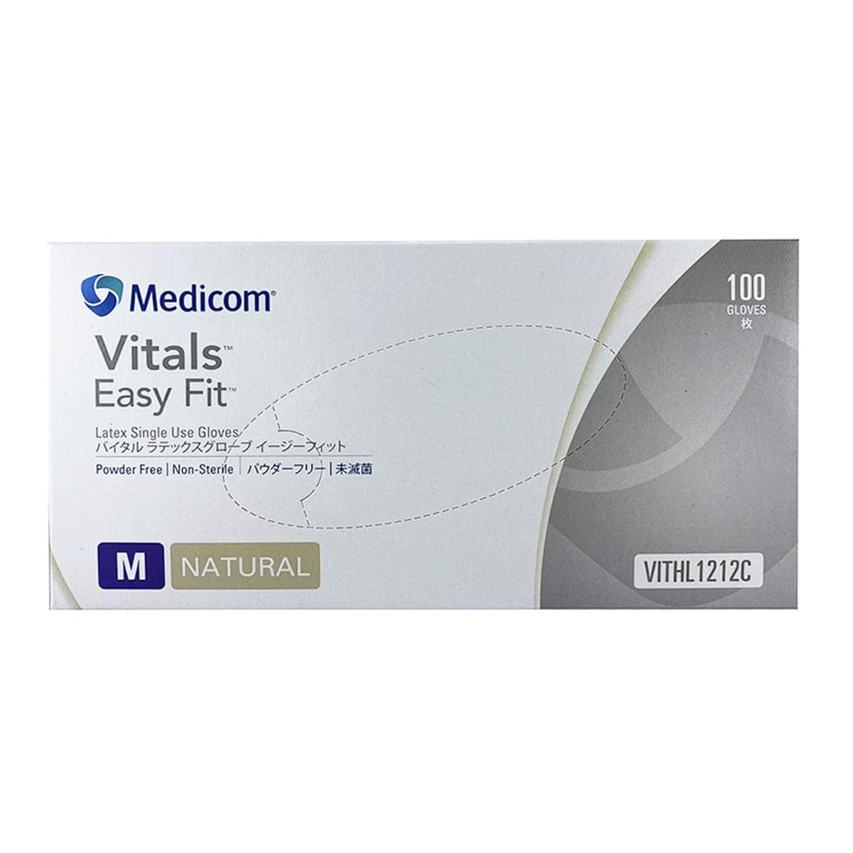 Medicom Latex Gloves Powder Free Medium 100 Pack (Branding May Differ Depending On Availability)