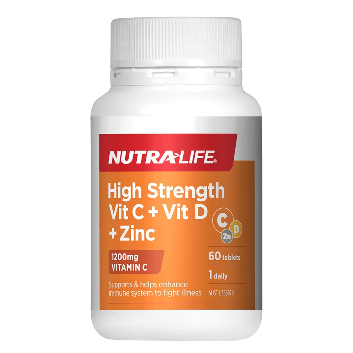 Thumbnail Nutra-Life High Strength Vitamin C & D + Zinc 60 Tablets