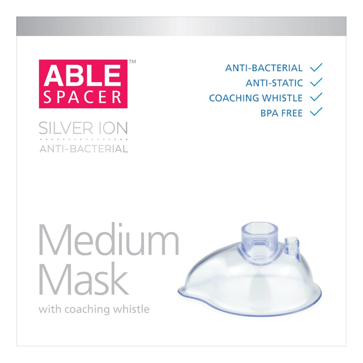 Able Spacer Whistle Mask Antibacterial Medium