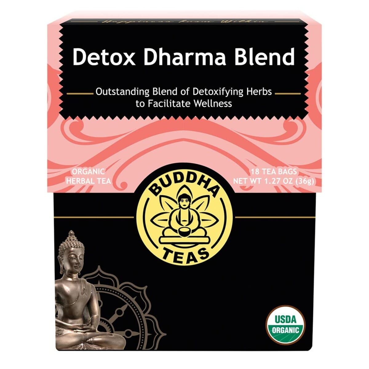 Thumbnail Buddha Teas Organic Herbal Detox Dharma Blend Tea 18 Pack