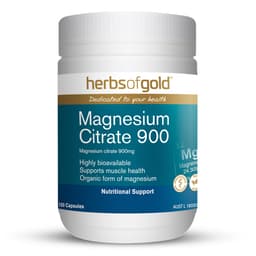 Herbs Of Gold Magnesium Citrate 900 120 Capsules