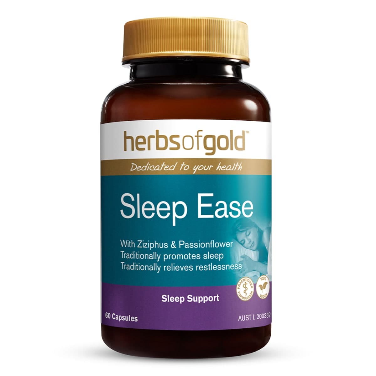 Herbs Of Gold Sleep Ease 60 Capsules