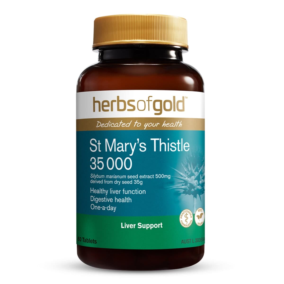 Herbs Of Gold St Marys Thistle 35 000 60 Tablets