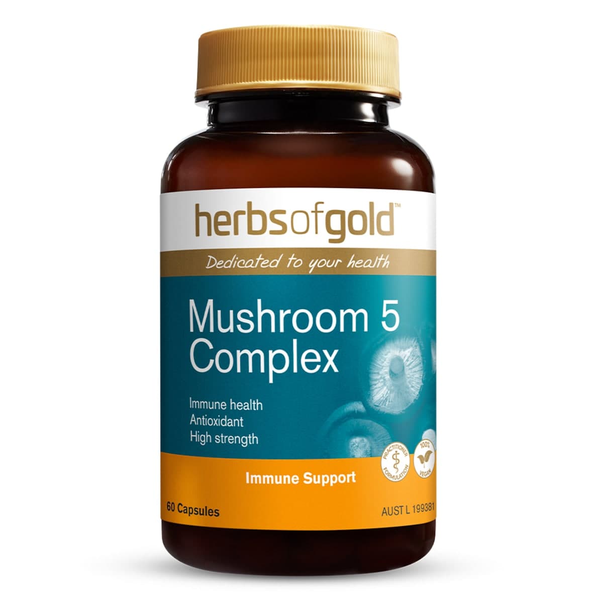 Herbs Of Gold Mushroom 5 Complex 60 Capsules