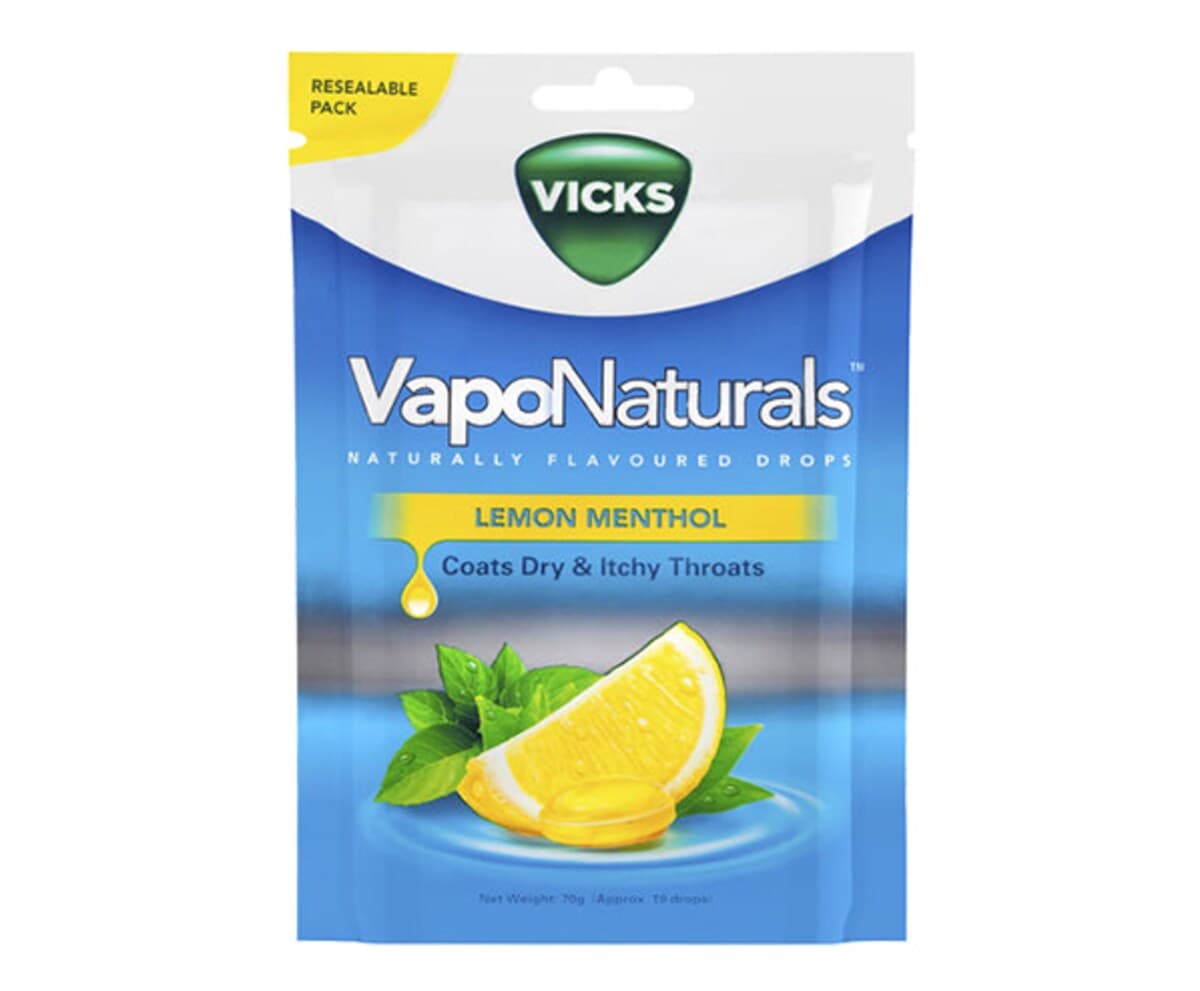 Vicks Vaponaturals Lemon Menthol Flavoured Lozenges 19 Pack