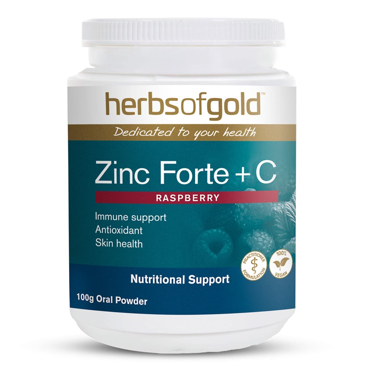 Herbs Of Gold Zinc Forte + C Powder 100G