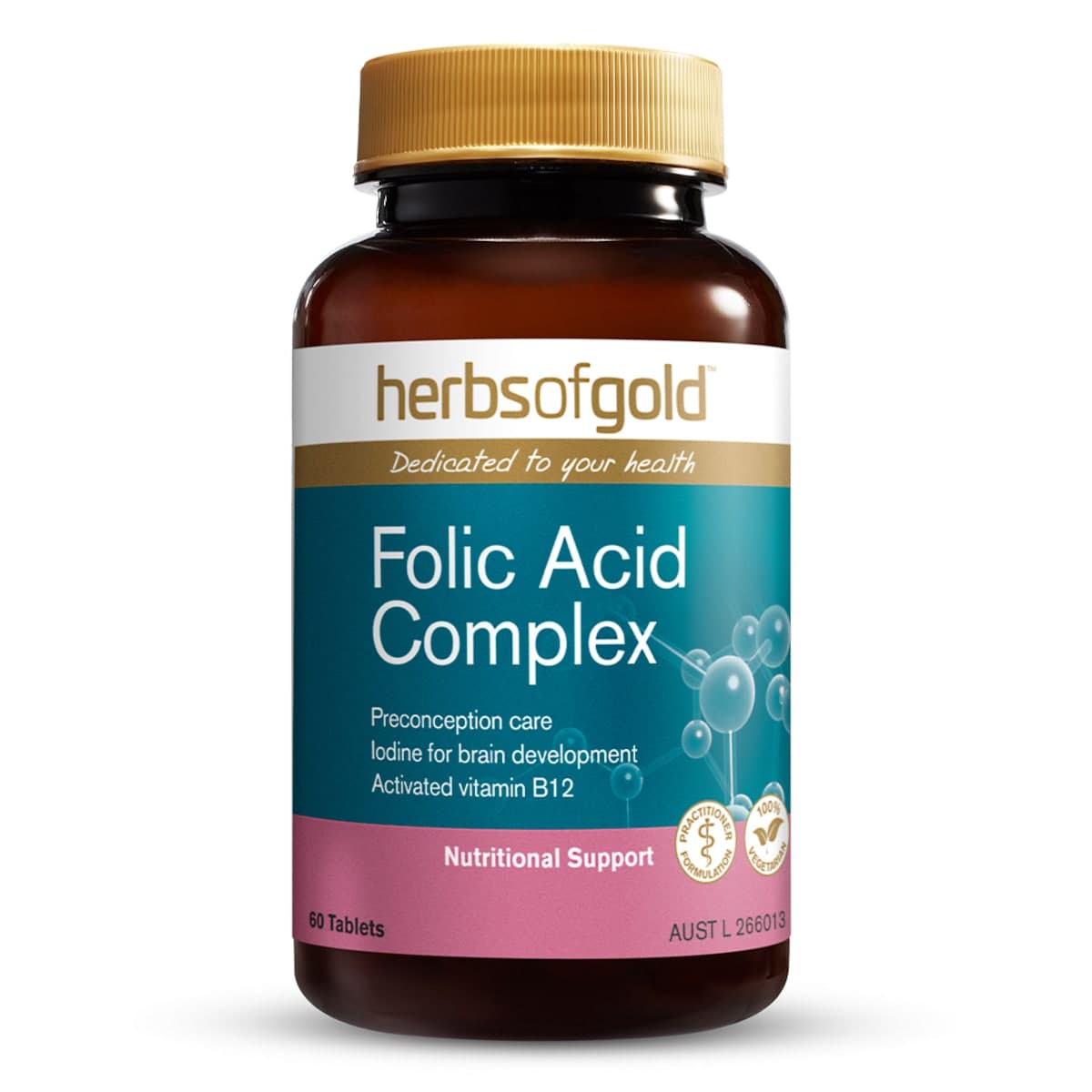 Thumbnail Herbs Of Gold Folic Acid Complex 60 Tablets