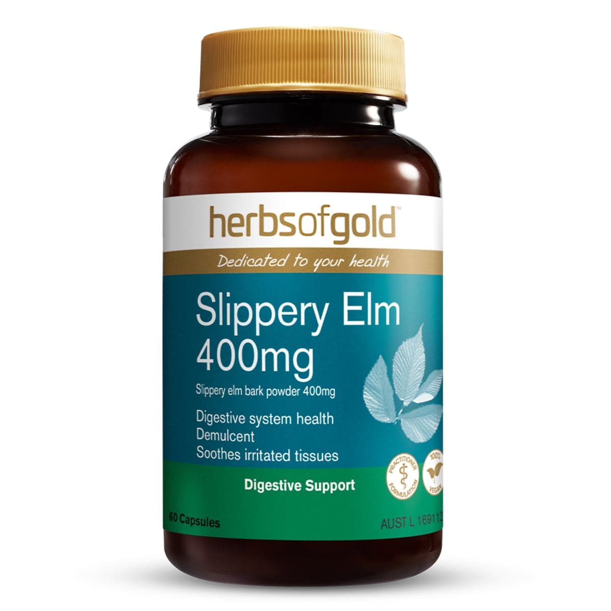 Thumbnail Herbs Of Gold Slippery Elm 400Mg 60 Capsules