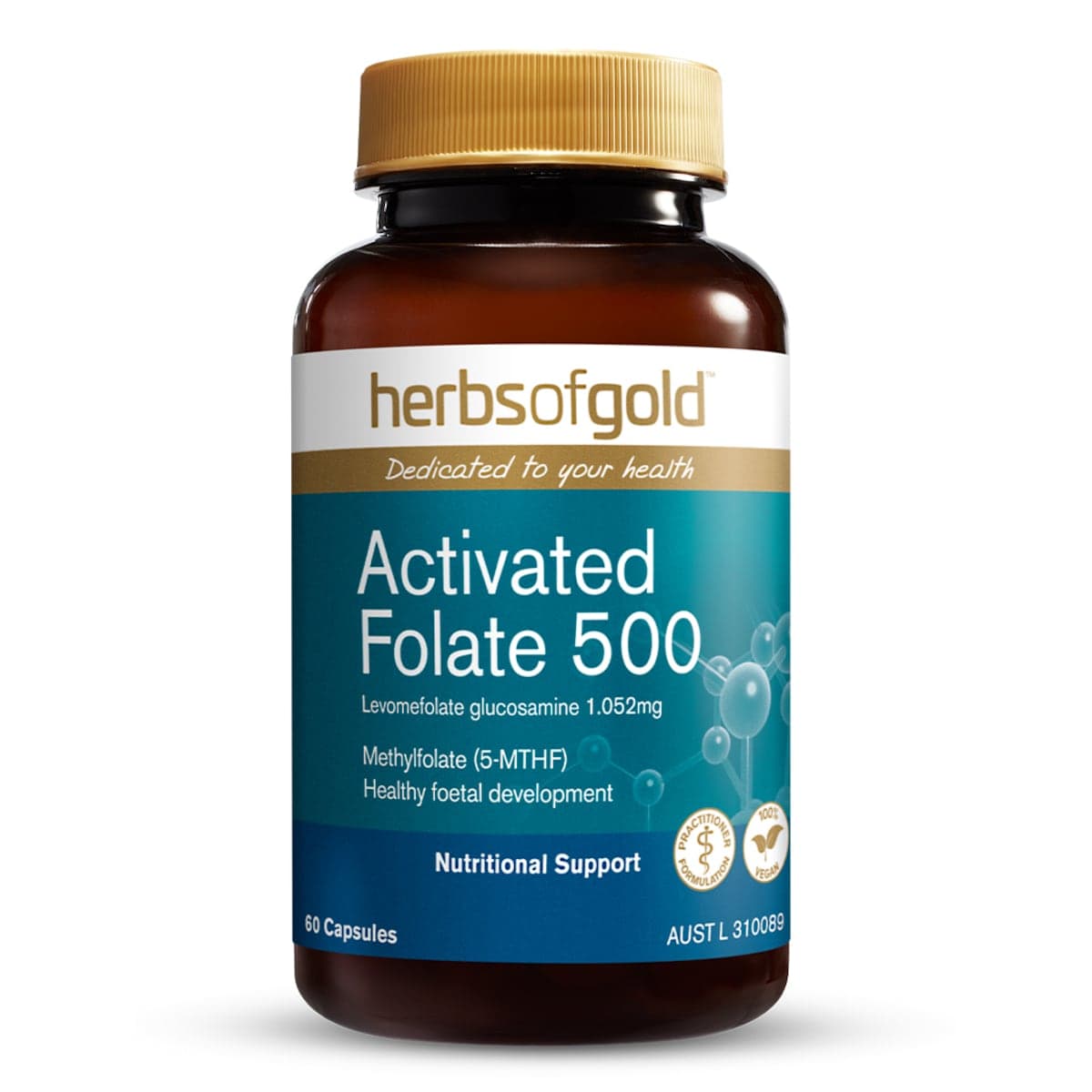 Herbs Of Gold Activated Folate 500 60 Capsules